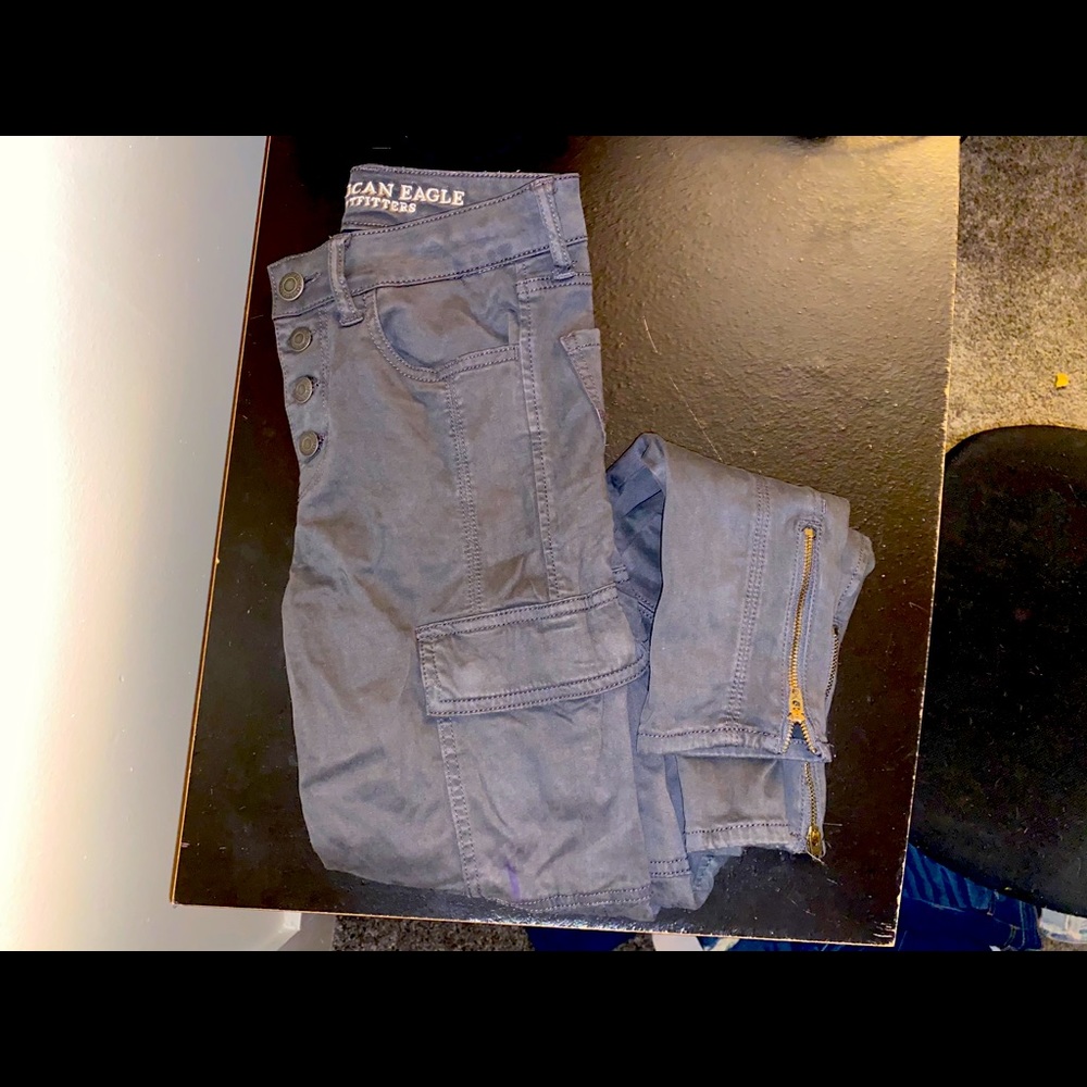 American Eagle High Wasted Grey Pants